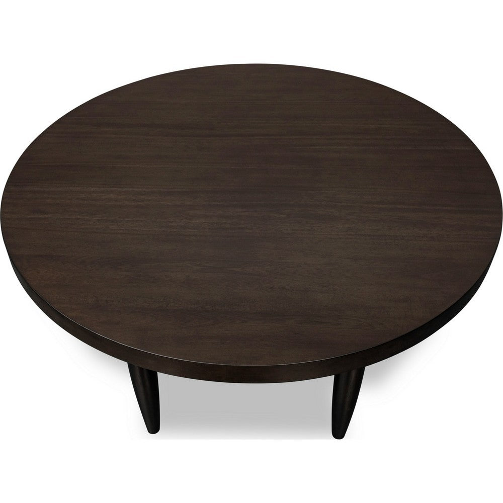 Kevin Round Dining Table with Tapered Legs | Minx Brown Rubberwood 48"