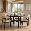 Kevin Round Dining Table with Tapered Legs | Minx Brown Rubberwood 48"