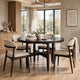 Kevin Round Dining Table with Tapered Legs | Minx Brown Rubberwood 48"