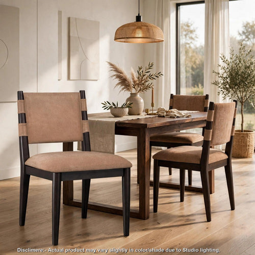 Kevin Upholstered Dining Chair with Porcini Chenille Fabric | Minx Wood