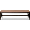 Kevin Dining Bench with Porcini Chenille Fabric | Minx Brown Wood 60"