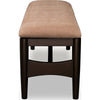 Kevin Dining Bench with Porcini Chenille Fabric | Minx Brown Wood 60"