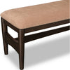 Kevin Dining Bench with Porcini Chenille Fabric | Minx Brown Wood 60"