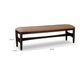 Kevin Dining Bench with Porcini Chenille Fabric | Minx Brown Wood 60"
