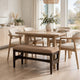 Kevin Dining Bench with Porcini Chenille Fabric | Minx Brown Wood 60"