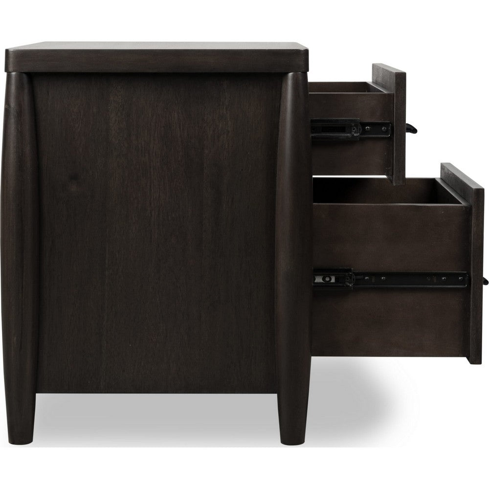 Kevin Nightst& with 2 Drawers | Cord Management | Minx Acacia Wood