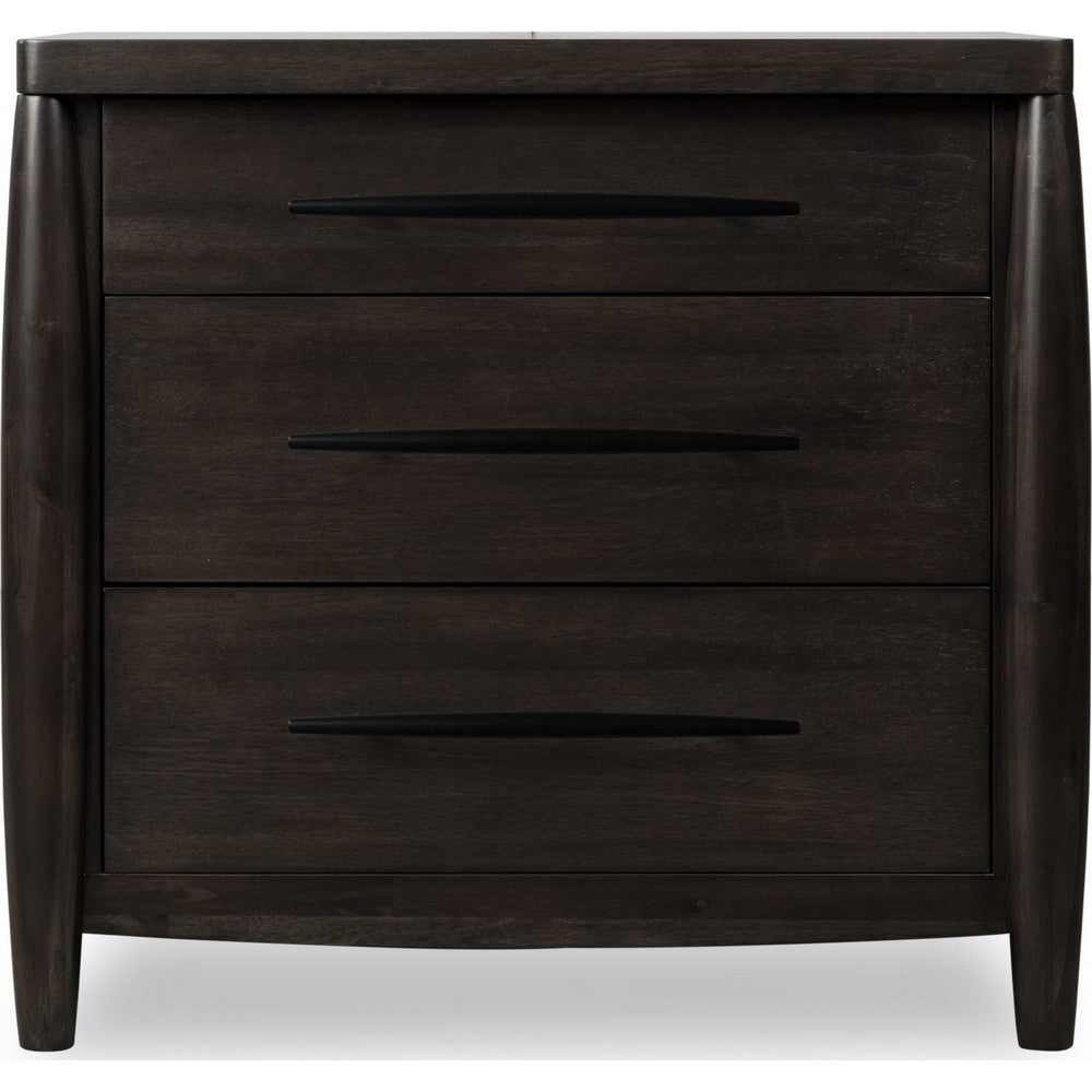 Kevin Nightst& with 3 Drawers | Cord Management | Minx Acacia Wood