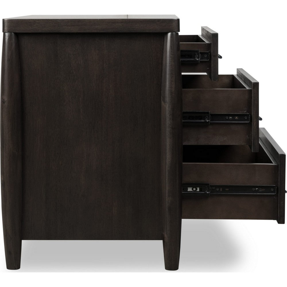 Kevin Nightst& with 3 Drawers | Cord Management | Minx Acacia Wood