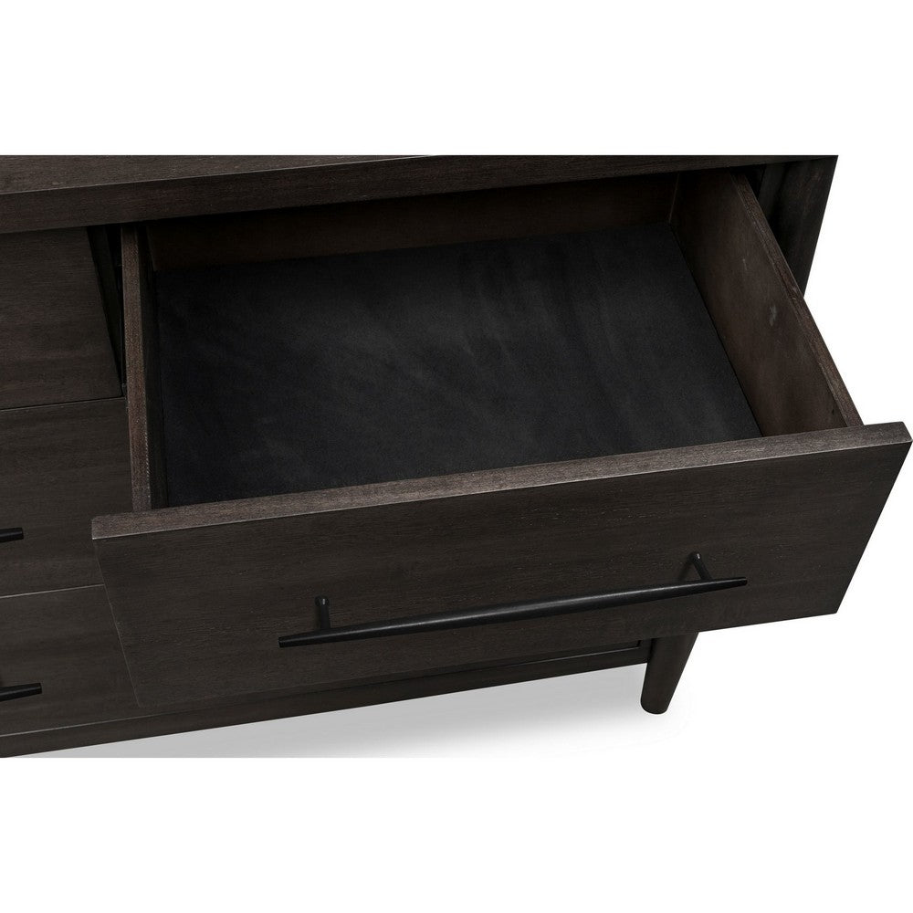 Kevin 68" Wide Dresser with 7 Drawers | Minx Brown Acacia Wood