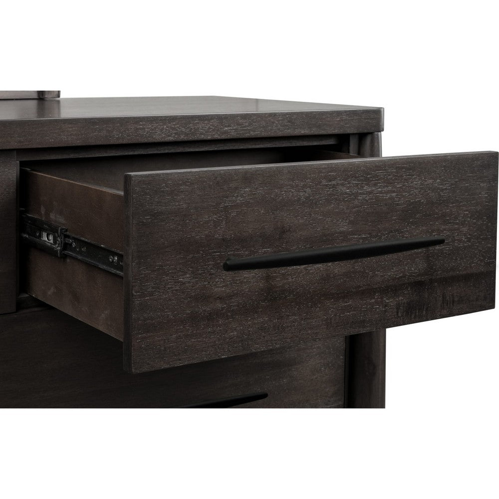 Kevin 68" Wide Dresser with 7 Drawers | Minx Brown Acacia Wood