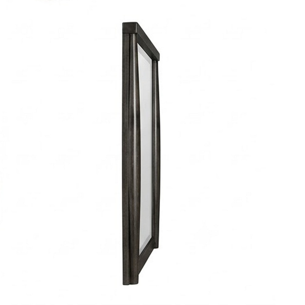 Kevin Wall or Dresser Mirror with Beveled Glass | Minx Brown Rubberwood 36x42