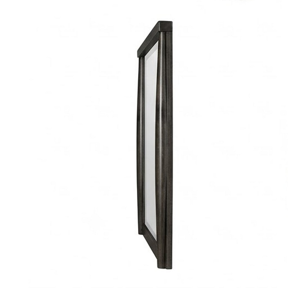 Kevin Wall or Dresser Mirror with Beveled Glass | Minx Brown Rubberwood 36x42