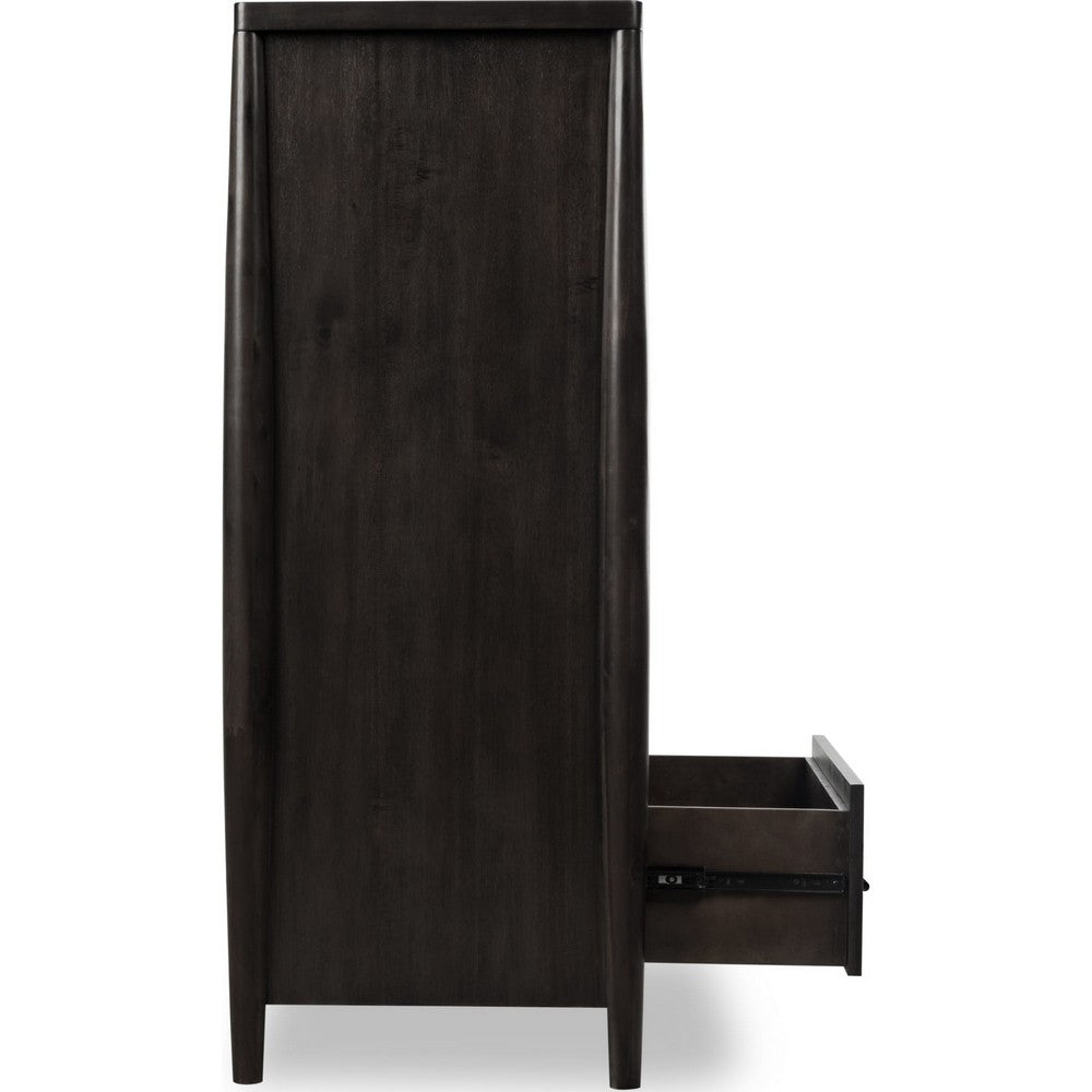 Kevin Wide Dresser Chest with 5 Drawers | Minx Brown Acacia Wood