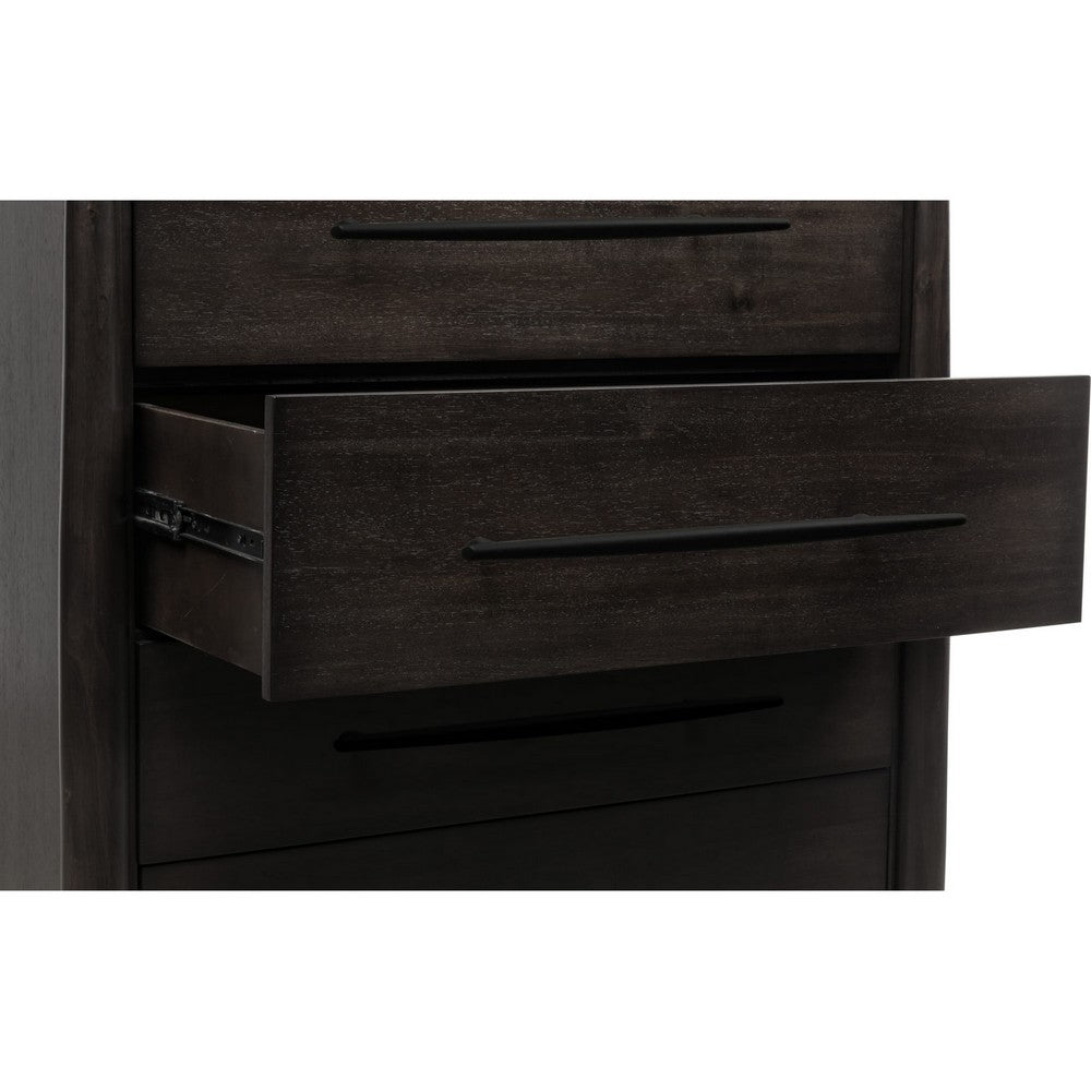 Kevin Wide Dresser Chest with 5 Drawers | Minx Brown Acacia Wood