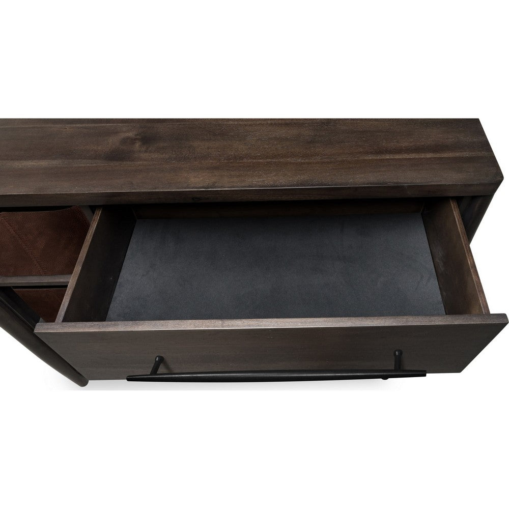 Kevin Sweater Chest | 4 Drawers | 3 Faux Leather Bins | Minx Wood 50"