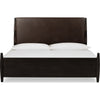 Kevin Queen-Size Panel Bed with Brown Faux Leather | Minx Acacia Wood