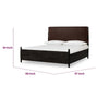 Kevin Queen-Size Panel Bed with Brown Faux Leather | Minx Acacia Wood