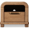 Kiana Nightst& with Drawer & Open Shelf | Brown Acacia Wood