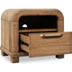 Kiana Nightst& with Drawer & Open Shelf | Brown Acacia Wood