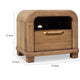 Kiana Nightst& with Drawer & Open Shelf | Brown Acacia Wood
