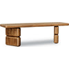 Carly Dining Bench with Block Feet | Lioness Finish Acacia Wood 60"