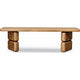 Carly Dining Bench with Block Feet | Lioness Finish Acacia Wood 60"