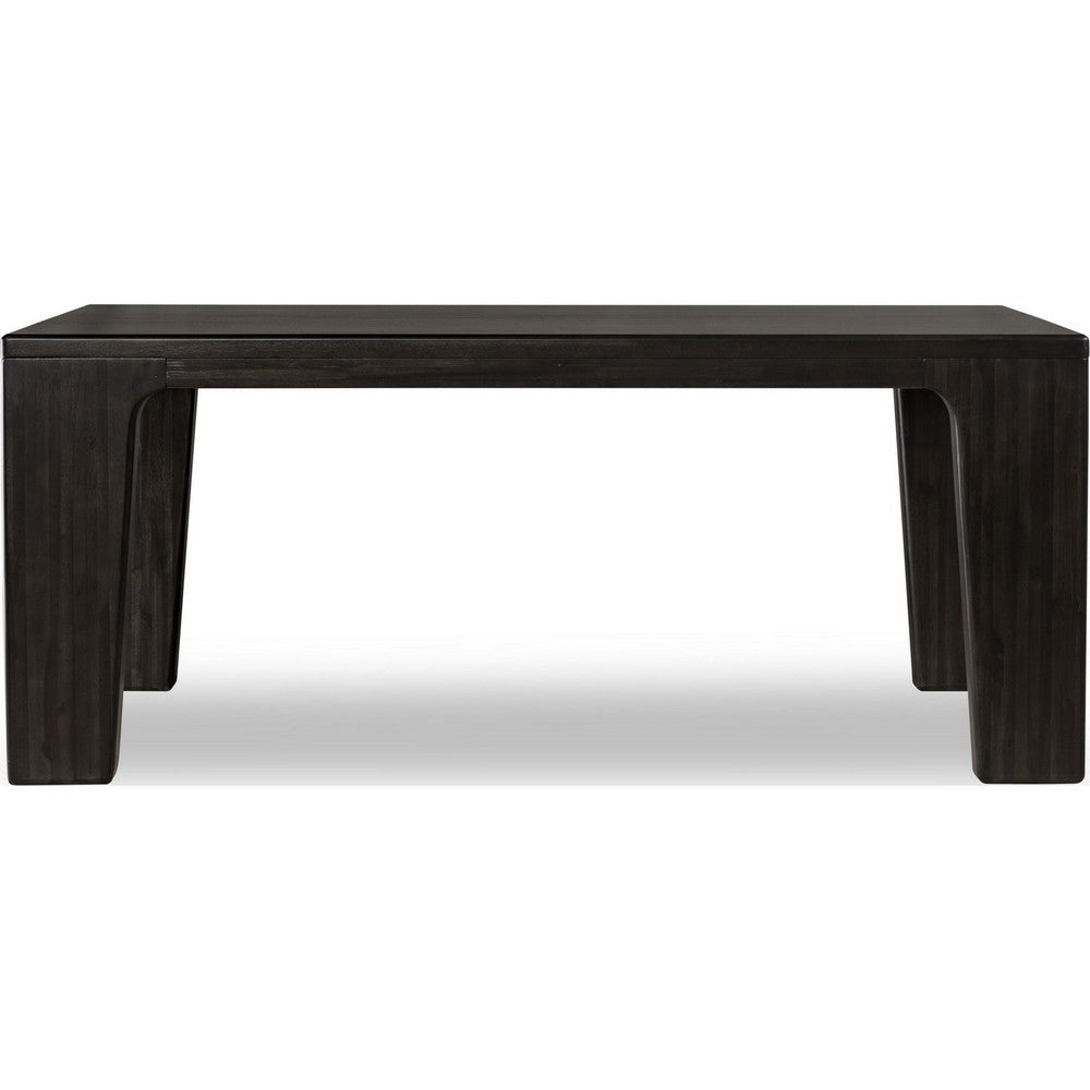 Rissa Rectangle Dining Table | Straight Legs | Jaguar Black Acacia Wood 84"