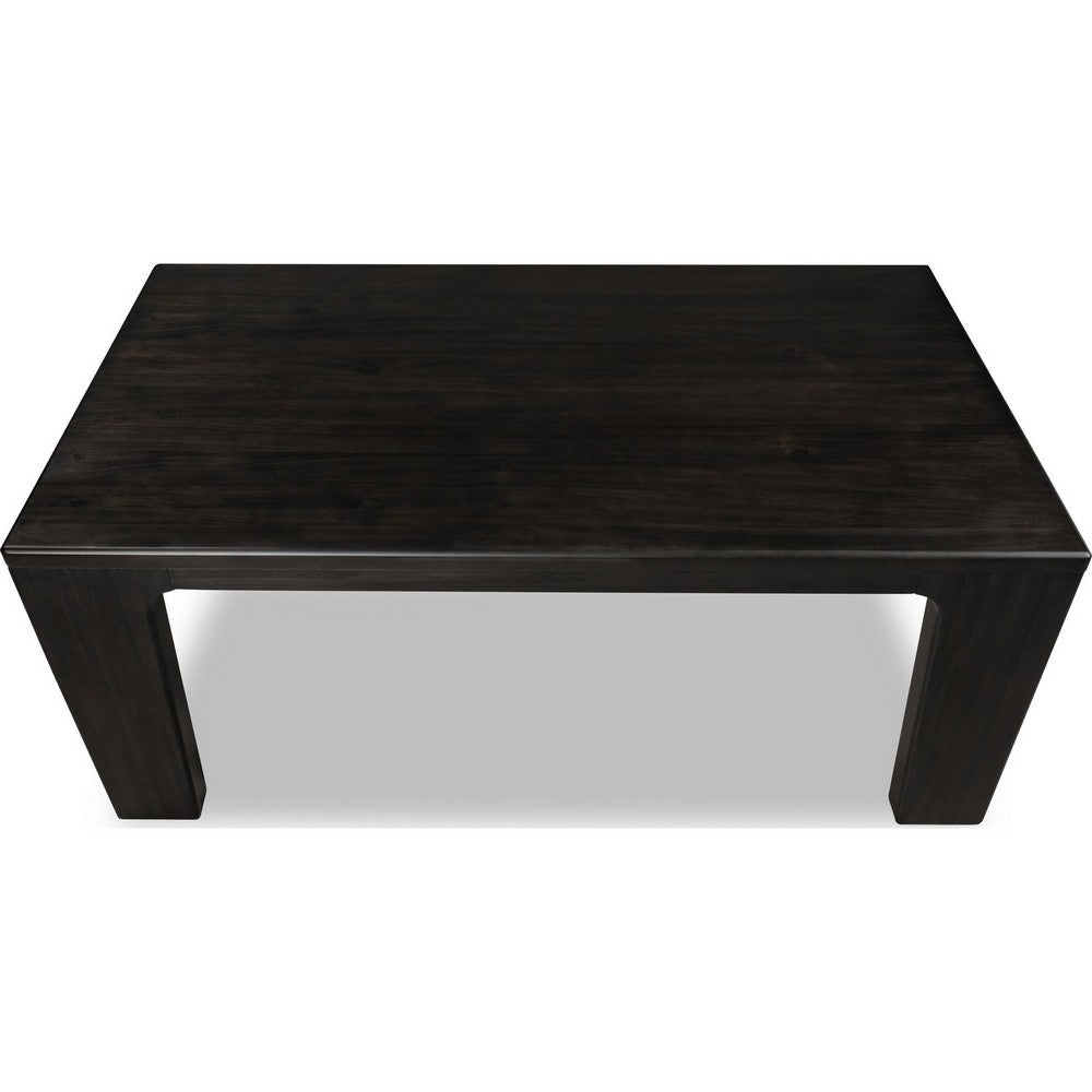 Rissa Rectangle Dining Table | Straight Legs | Jaguar Black Acacia Wood 84"