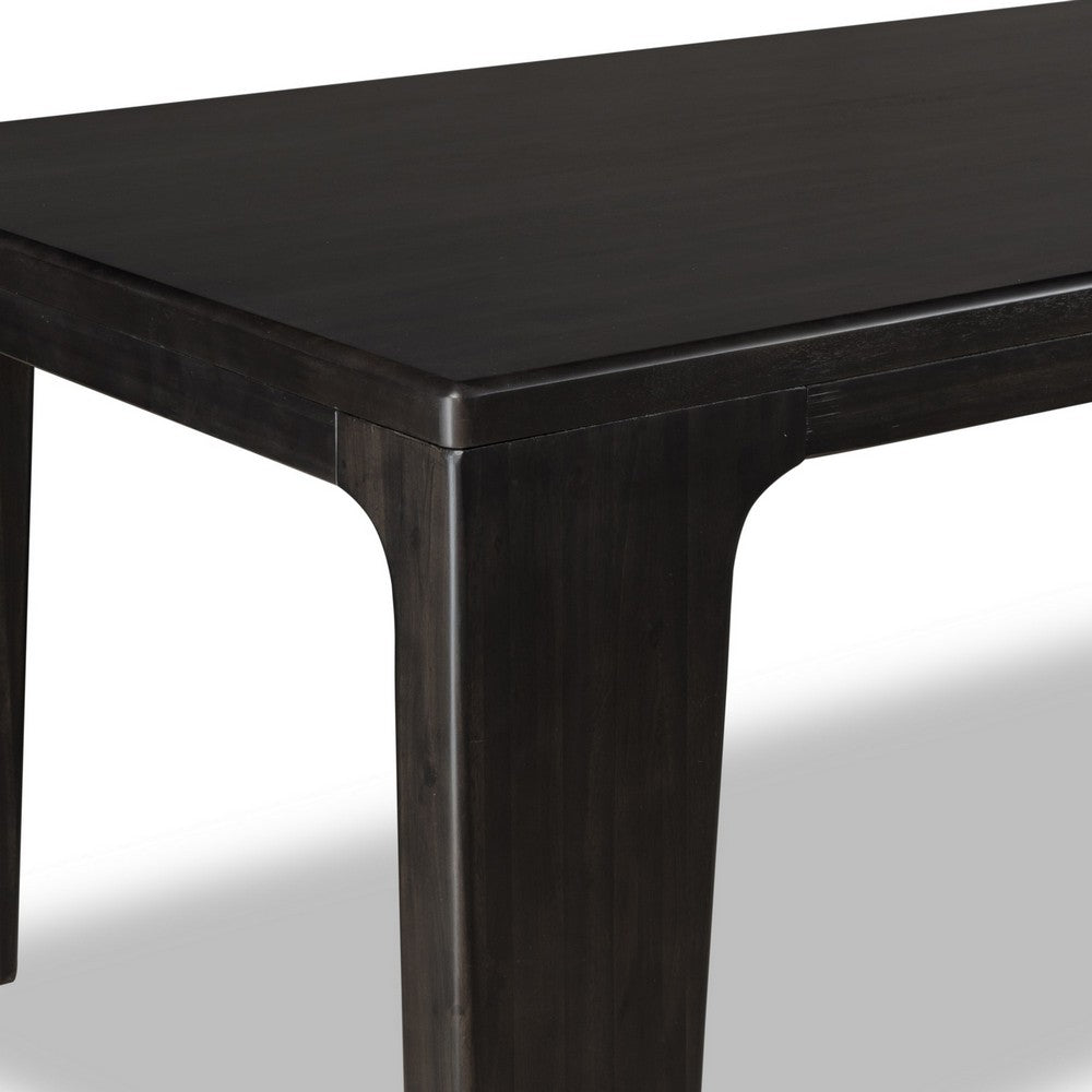 Rissa Rectangle Dining Table | Straight Legs | Jaguar Black Acacia Wood 84"