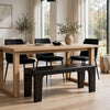 Rissa Dining Bench with Squared Legs | Jaguar Black Solid Acacia Wood 52"