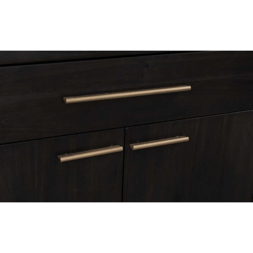 Rissa Bar Cabinet | Four Doors & Drawers | Jaguar Black Wood 66"