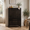 Rissa Bar Cabinet | Four Doors & Drawers | Jaguar Black Wood 66"