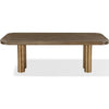 Marco Modern Dining Table with Brushed Golden Steel Legs | Walnut Wood 87"