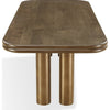 Marco Modern Dining Table with Brushed Golden Steel Legs | Walnut Wood 87"