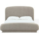 Terry Queen-Size Platform Bed | Hyena Brown Wood | Tan Chenille Fabric