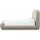Terry Queen-Size Platform Bed | Hyena Brown Wood | Tan Chenille Fabric