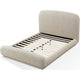 Terry Queen-Size Platform Bed | Hyena Brown Wood | Tan Chenille Fabric