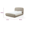 Terry Queen-Size Platform Bed | Hyena Brown Wood | Tan Chenille Fabric