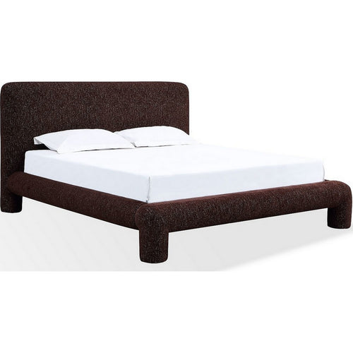 Moco Fully Upholstered Queen Platform Bed | Brown Chenille Fabric