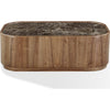 Tuba Coffee Table with Casters | Natural Marble Top | Brown Wood 48"