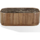 Tuba Coffee Table with Casters | Natural Marble Top | Brown Wood 48"