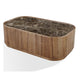 Tuba Coffee Table with Casters | Natural Marble Top | Brown Wood 48"
