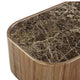 Tuba Coffee Table with Casters | Natural Marble Top | Brown Wood 48"