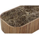 Tuba Coffee Table with Casters | Natural Marble Top | Brown Wood 48"