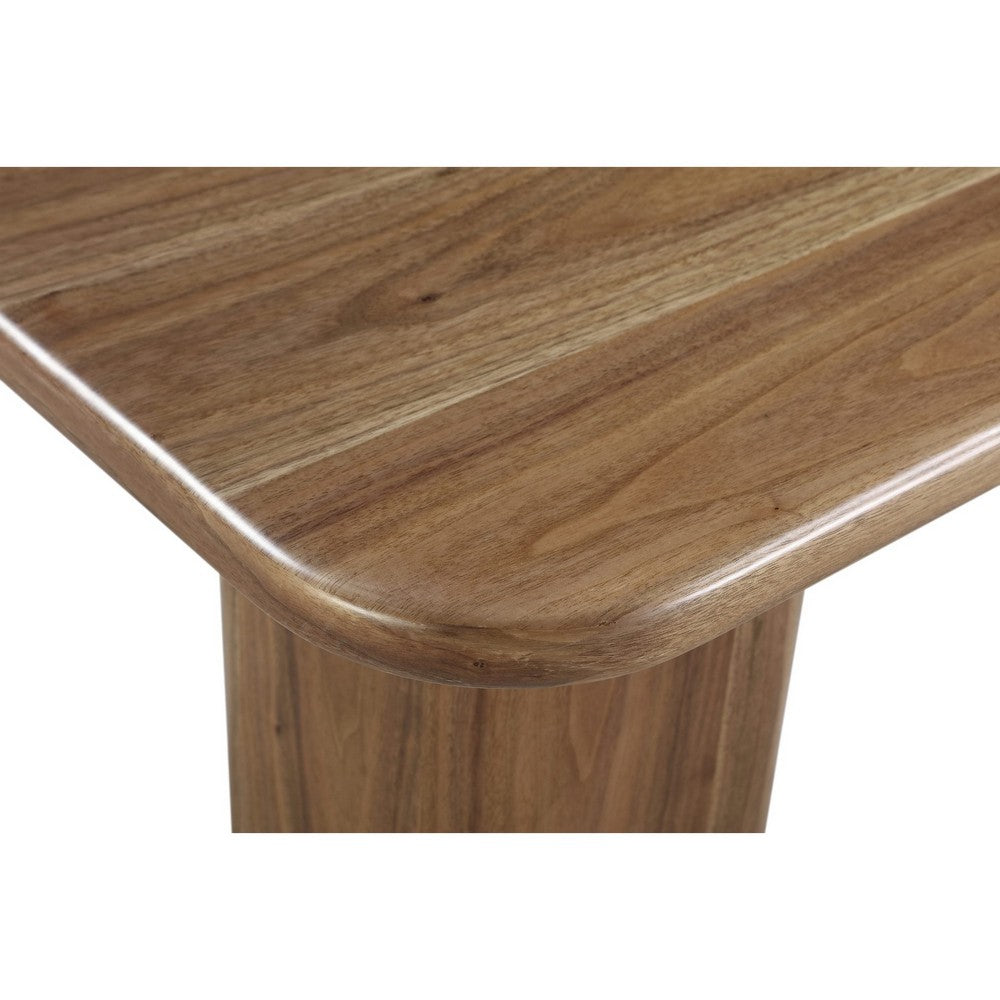 Tuba Square End Table with Rounded Edges | Mongoose Walnut Wood 22"