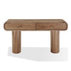 Tuba Console Table with 2 Drawers | Rounded Edges | Mongoose Walnut Wood 54"