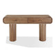 Tuba Console Table with 2 Drawers | Rounded Edges | Mongoose Walnut Wood 54"