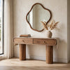 Tuba Console Table with 2 Drawers | Rounded Edges | Mongoose Walnut Wood 54"