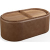 Yena Coffee Table | Reversible Tray Tops | Walnut Wood | Faux Leather 46"