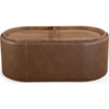 Yena Coffee Table | Reversible Tray Tops | Walnut Wood | Faux Leather 46"